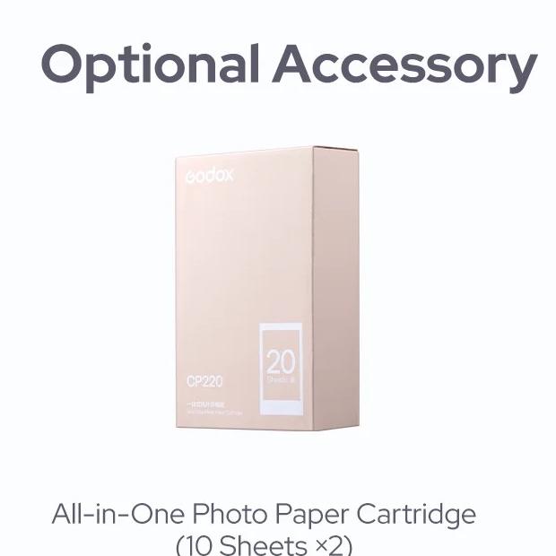 Godox CP220 All-in-One Photo Paper Cartridge for P100 (2-Pack, 20 Sheets) — box