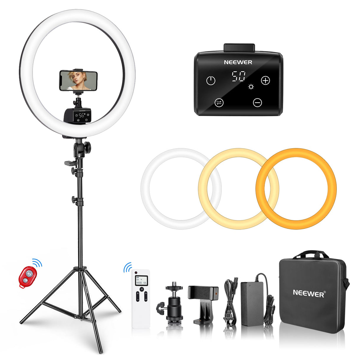 NEEWER SRP18-2.4G Remote 18-inch LED Ring Light