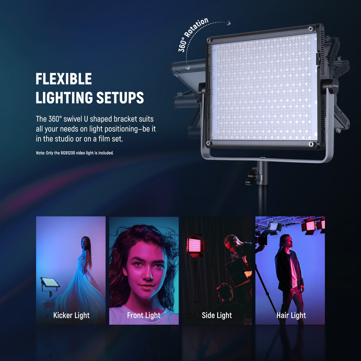 NEEWER RGB1200 60W APP Control RGB LED Video Light