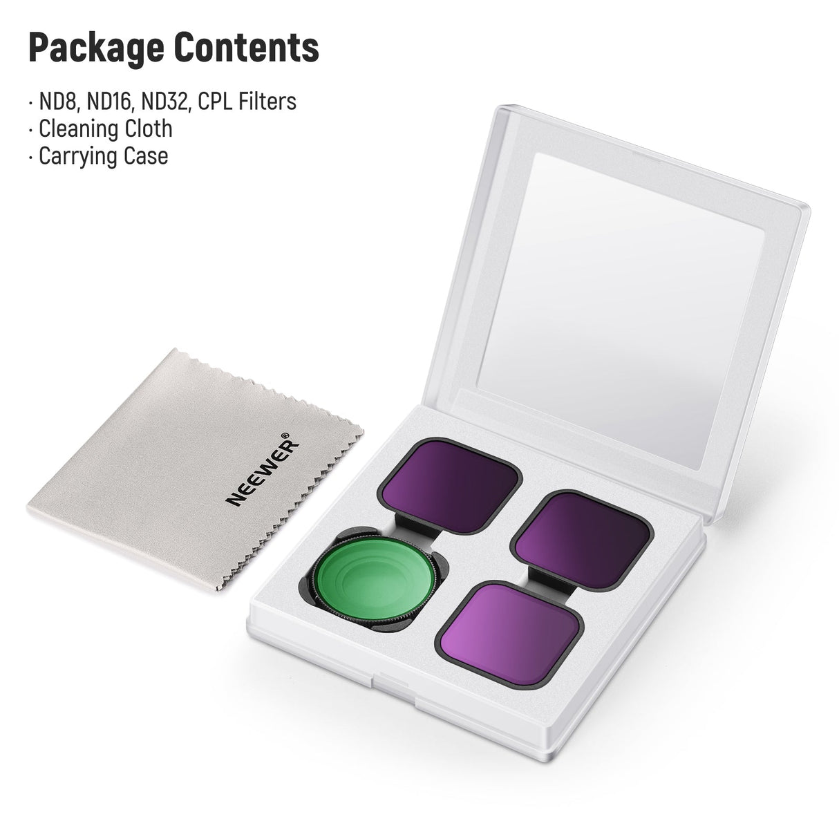 NEEWER 4 Pack ND Filter Set For GoPro Hero 12/11/10/9