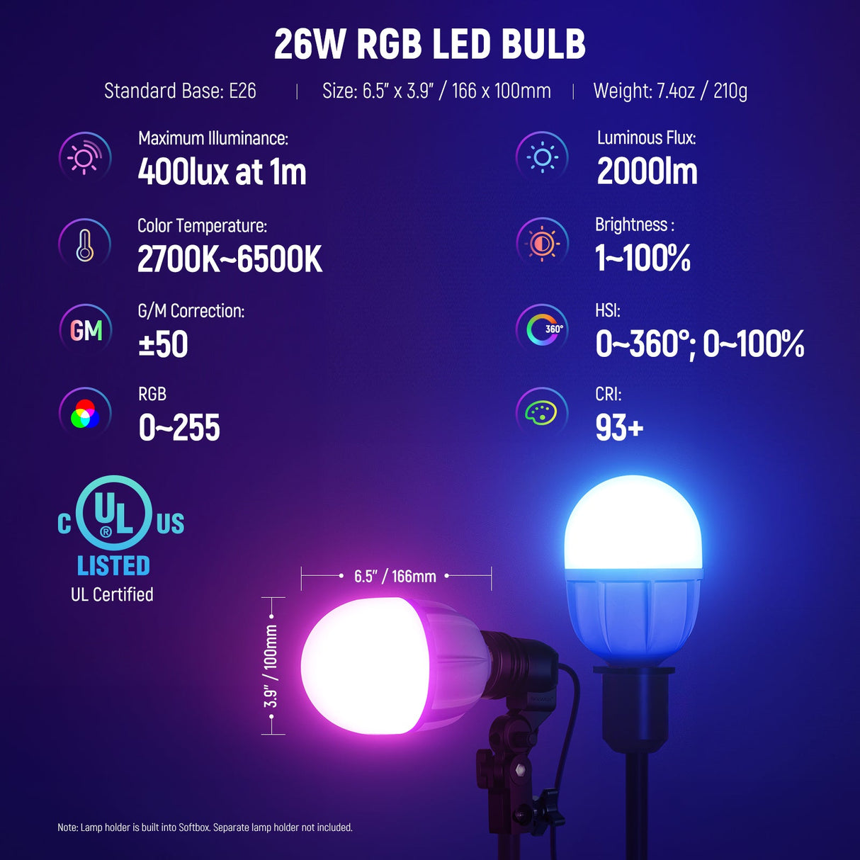NEEWER NK800 RGB Softbox Lighting Kit with App Control