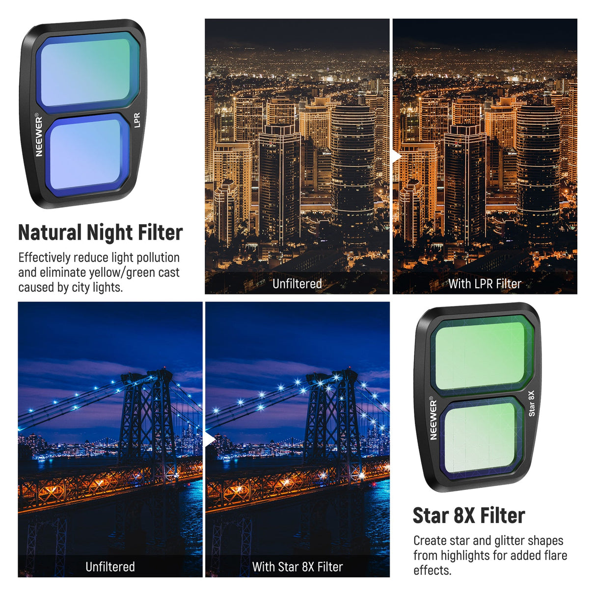 NEEWER 4 Pack Effect Filter Set For DJI Air 3