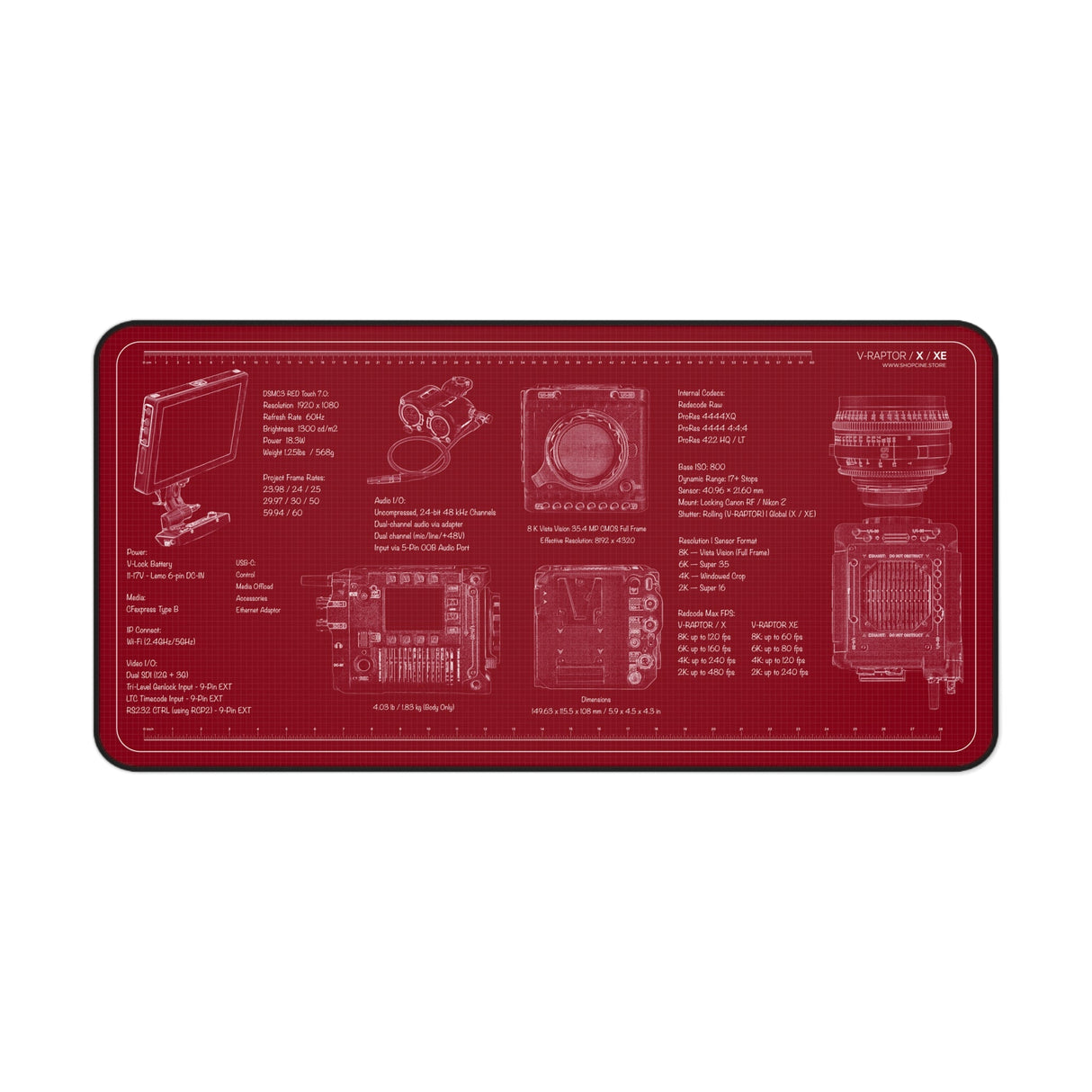 RED V-RAPTOR Series | REDprint Camera Mat