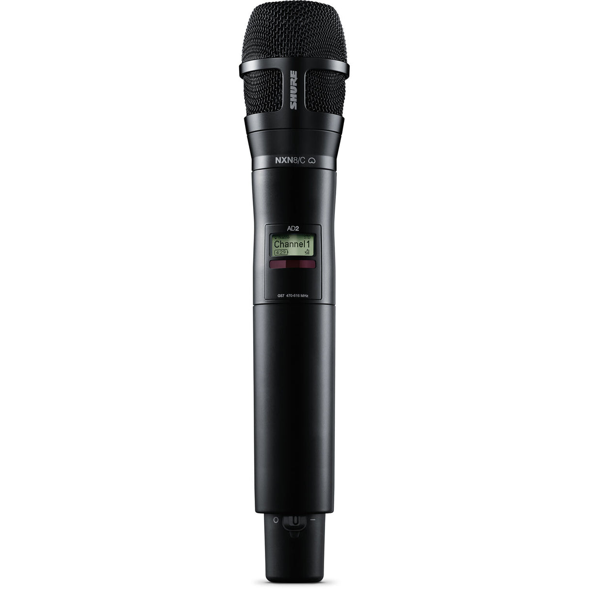 Shure AD2/N8CB Digital Handheld Wireless Microphone Transmitter with Nexadyne 8/C Cardioid Capsule (G57: 470 to 608 + 614 to 616 MHz, Black)