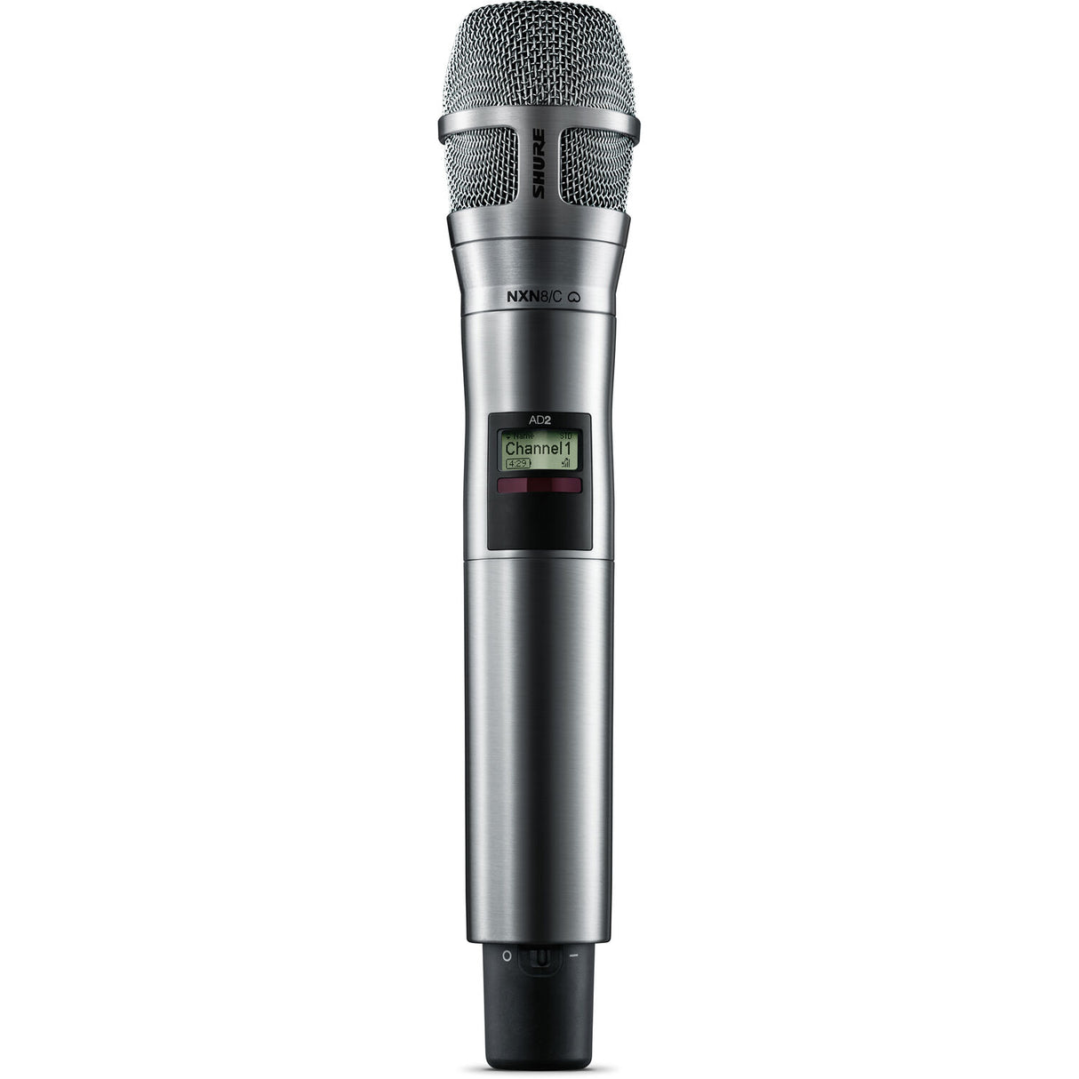 Shure AD2/N8CN Digital Handheld Wireless Microphone Transmitter with Nexadyne 8/C Cardioid Capsule (G57: 470 to 608 + 614 to 616 MHz, Nickel)
