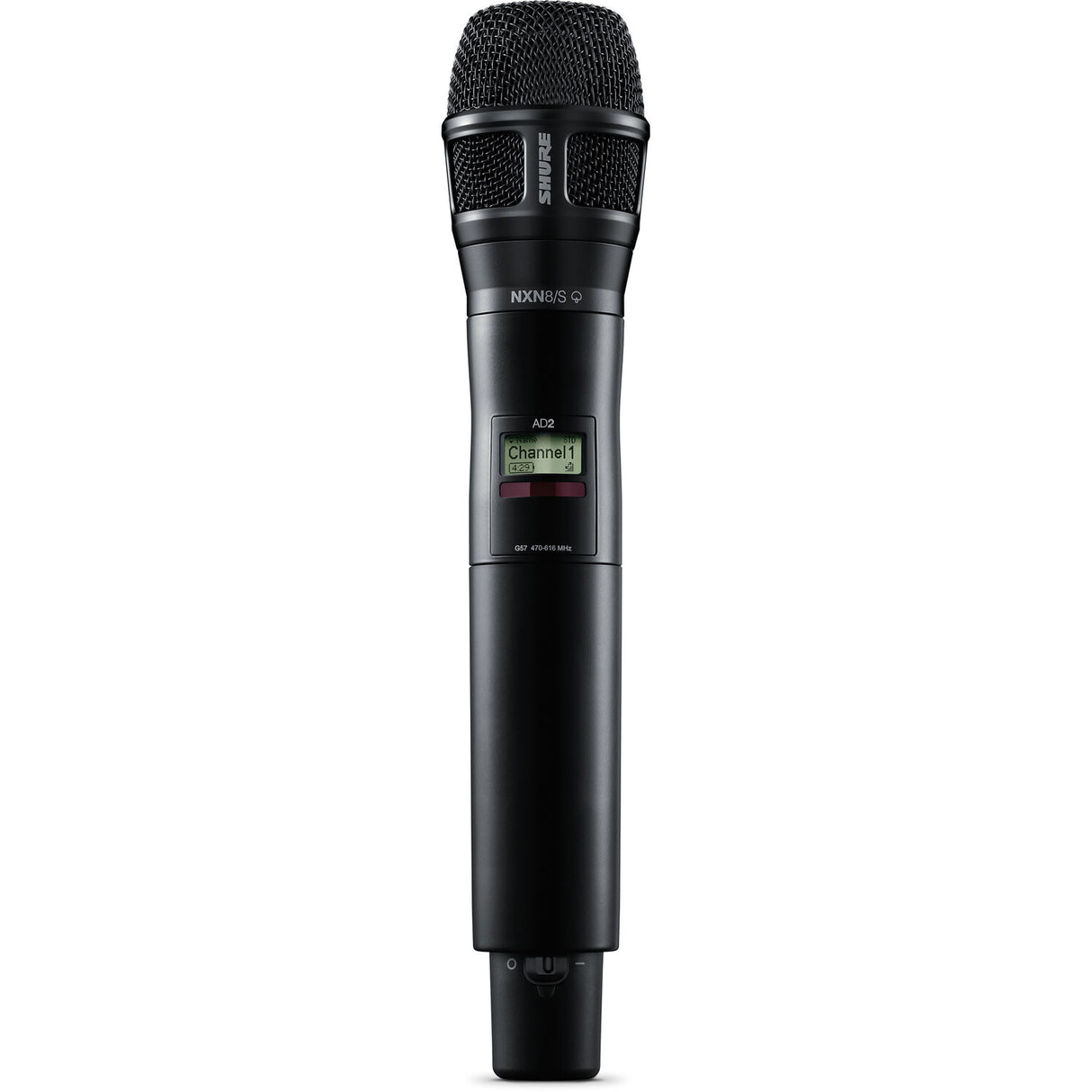 Shure AD2/N8SB Digital Handheld Wireless Microphone Transmitter with Nexadyne 8/S Supercardioid Capsule (G57: 470 to 608 + 614 to 616 MHz, Black)