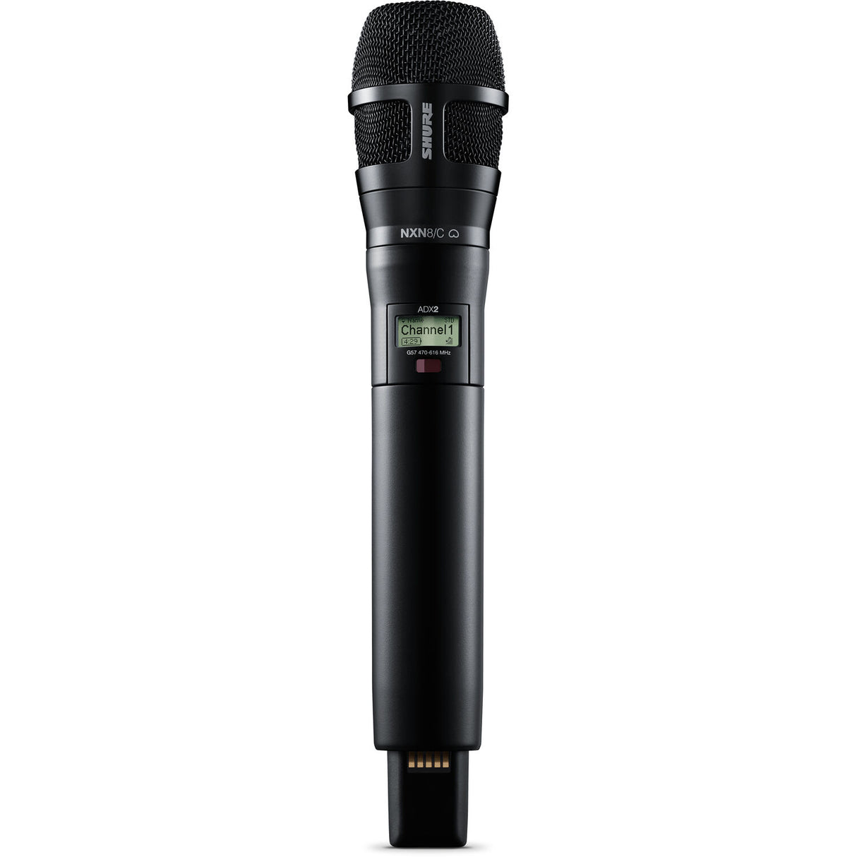 Shure ADX2/8CB Digital Handheld Wireless Microphone Transmitter with Nexadyne 8/C Cardioid Capsule (G57: 470 to 608 + 614 to 616 MHz, Black)