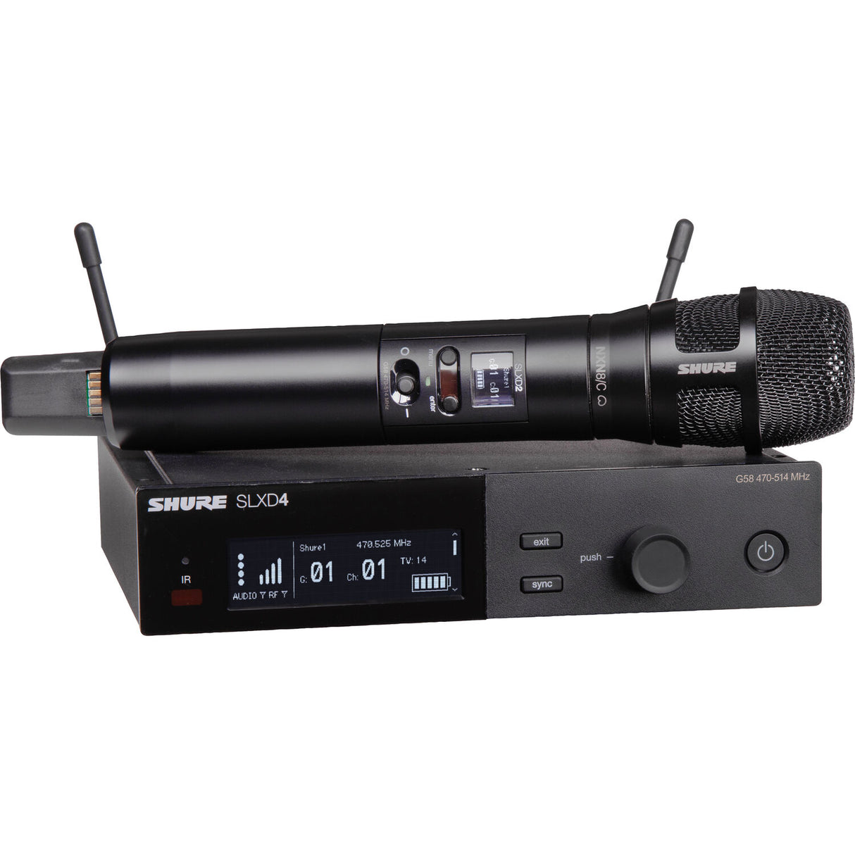 Shure SLXD24/N8C Digital Wireless Handheld Microphone System with Nexadyne 8/C Cardioid Capsule (H55: 514 to 558 MHz)