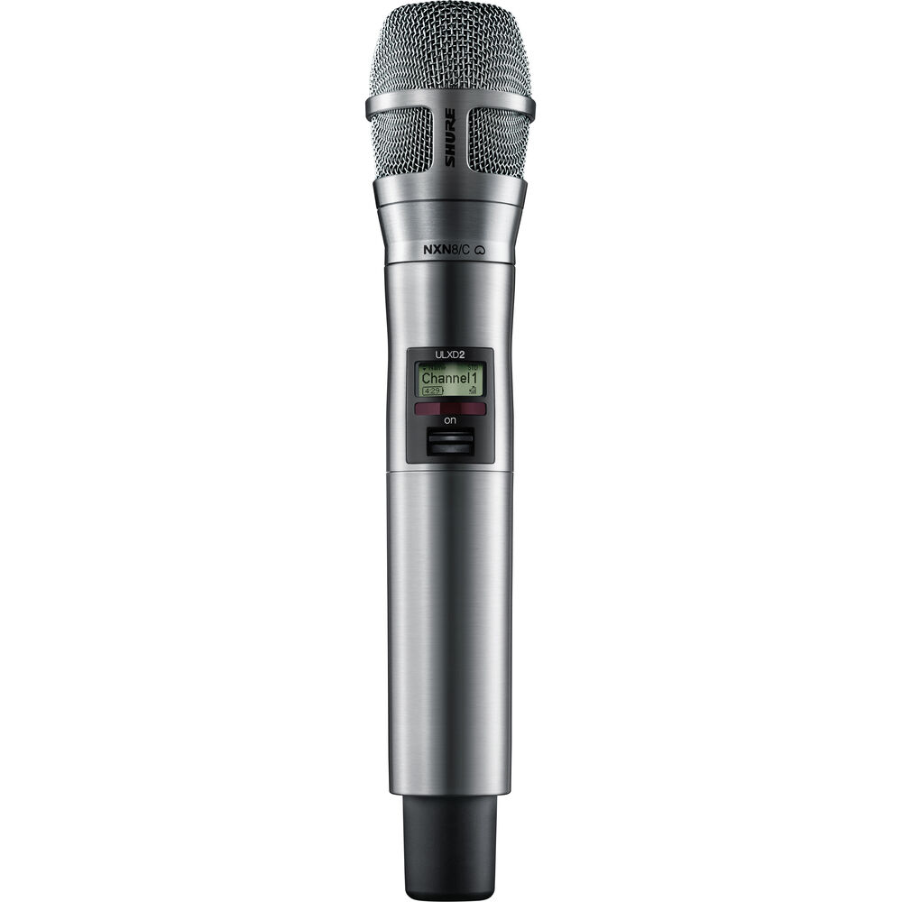 Shure ULXD2/N8CN Digital Handheld Wireless Microphone Transmitter with Nexadyne 8/C Cardioid Capsule (J50A: 572 to 608 + 614 to 616 MHz, Nickel)