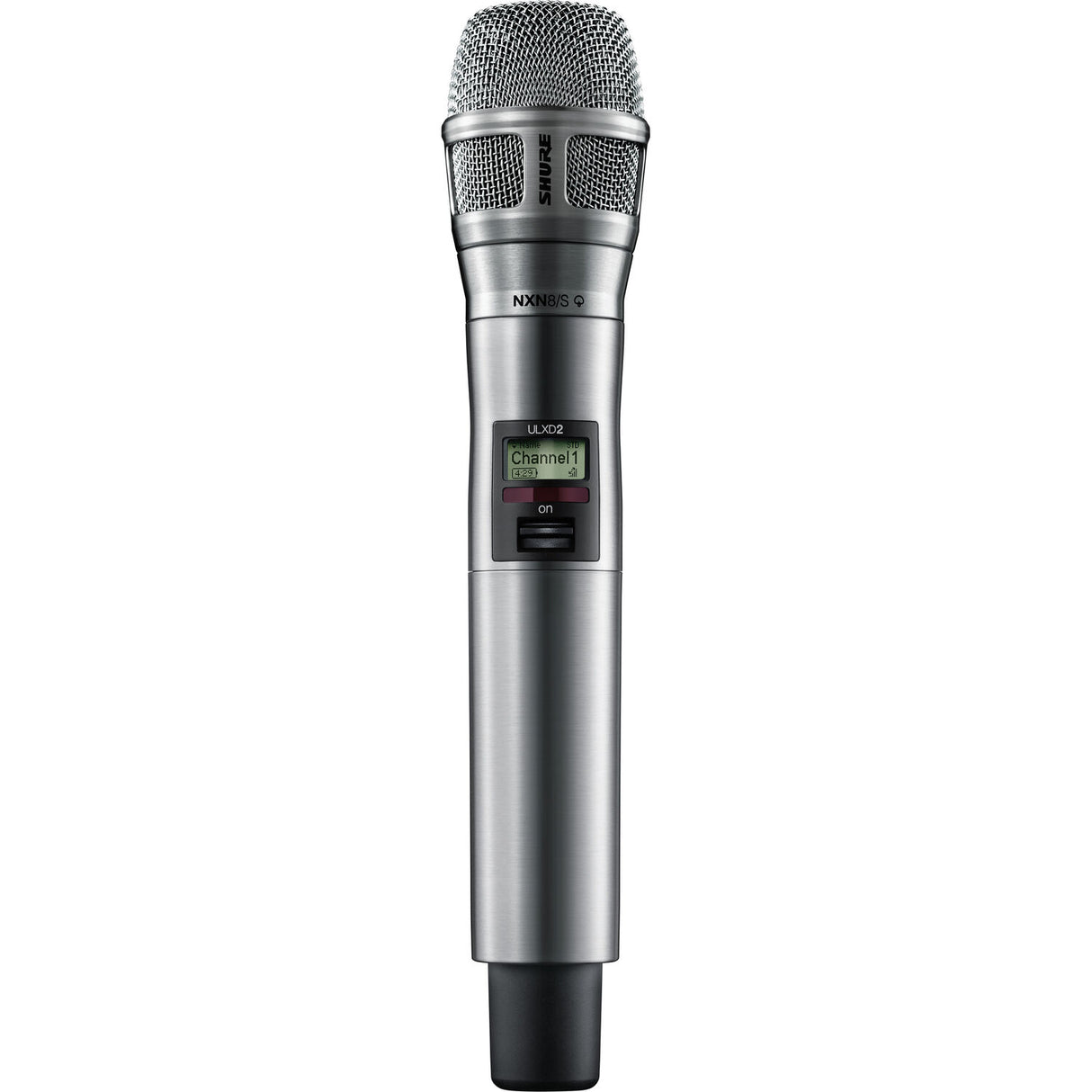 Shure ULXD2/N8SN Digital Handheld Wireless Microphone Transmitter with Nexadyne 8/S Supercardioid Capsule (J50A: 572 to 608 + 614 to 616 MHz, Nickel)