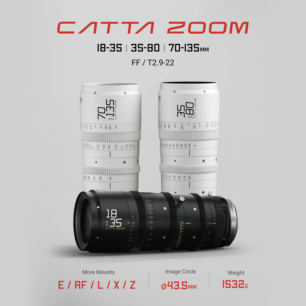 Catta Zoom T2.9-22 18-35|35-80|70-135MM