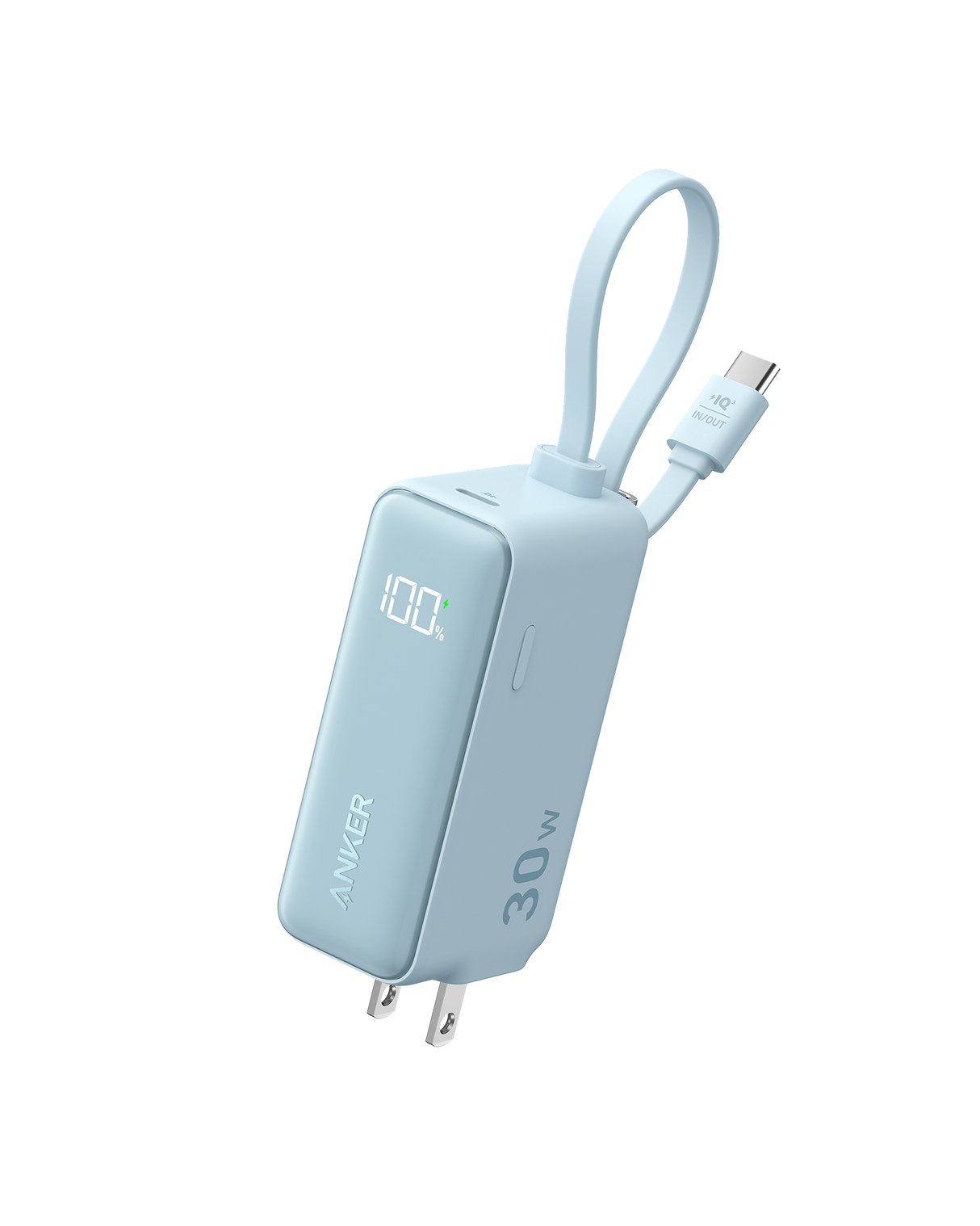 Anker Power Bank (30W, 5k, Fusion, Built-In USB-C Cable)