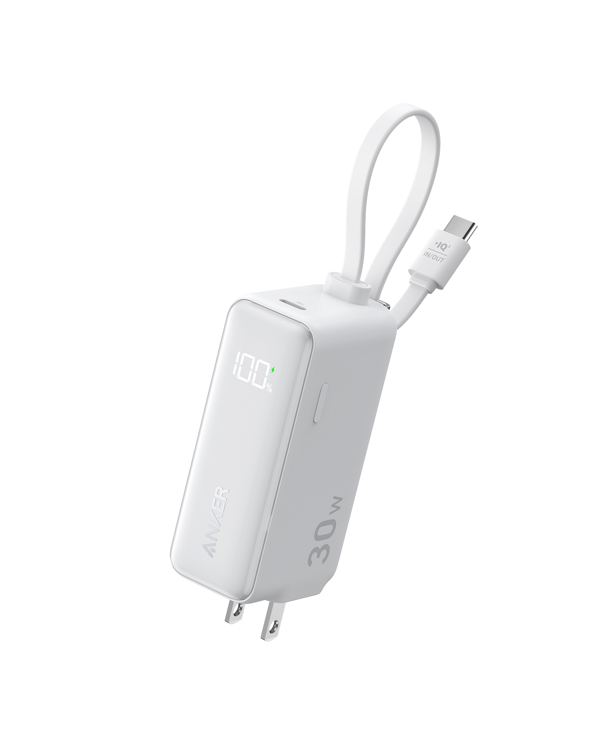 Anker Power Bank (30W, 5k, Fusion, Built-In USB-C Cable)