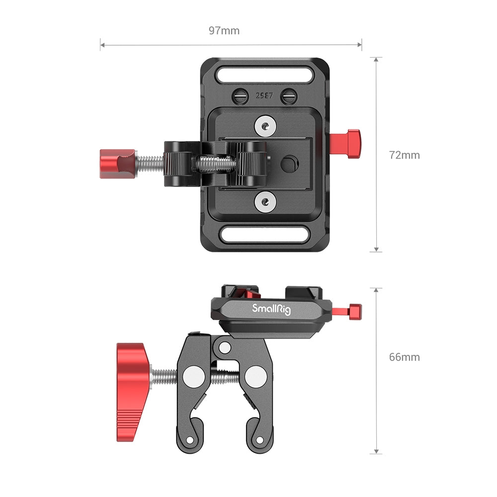 SmallRig mini V Mount Battery Mount Plate with Crab-Shaped Clamp 2989