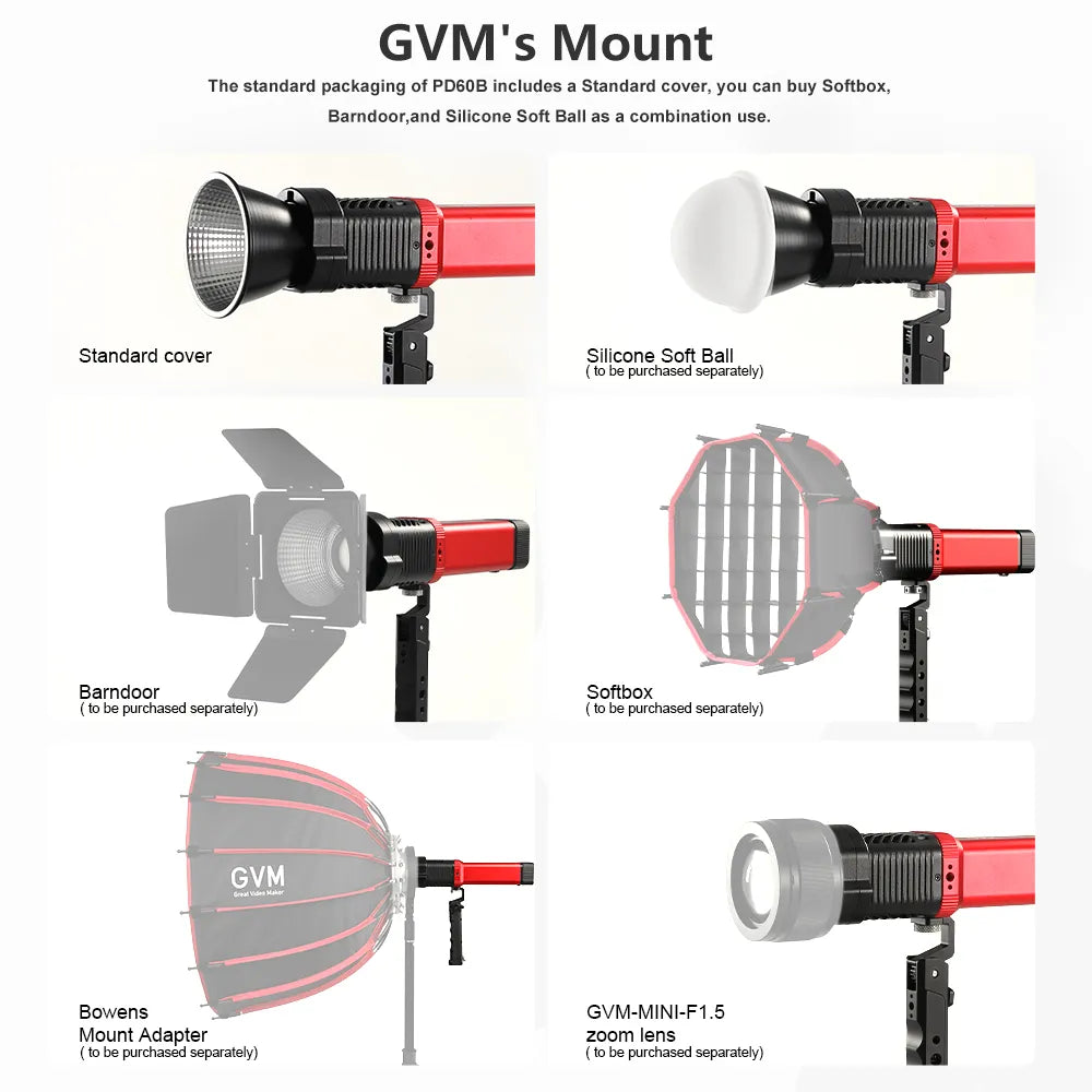 GVM 60W Bi-Color Handheld LED Pocket Video Light (Built in battery style) - 1 light-with battery