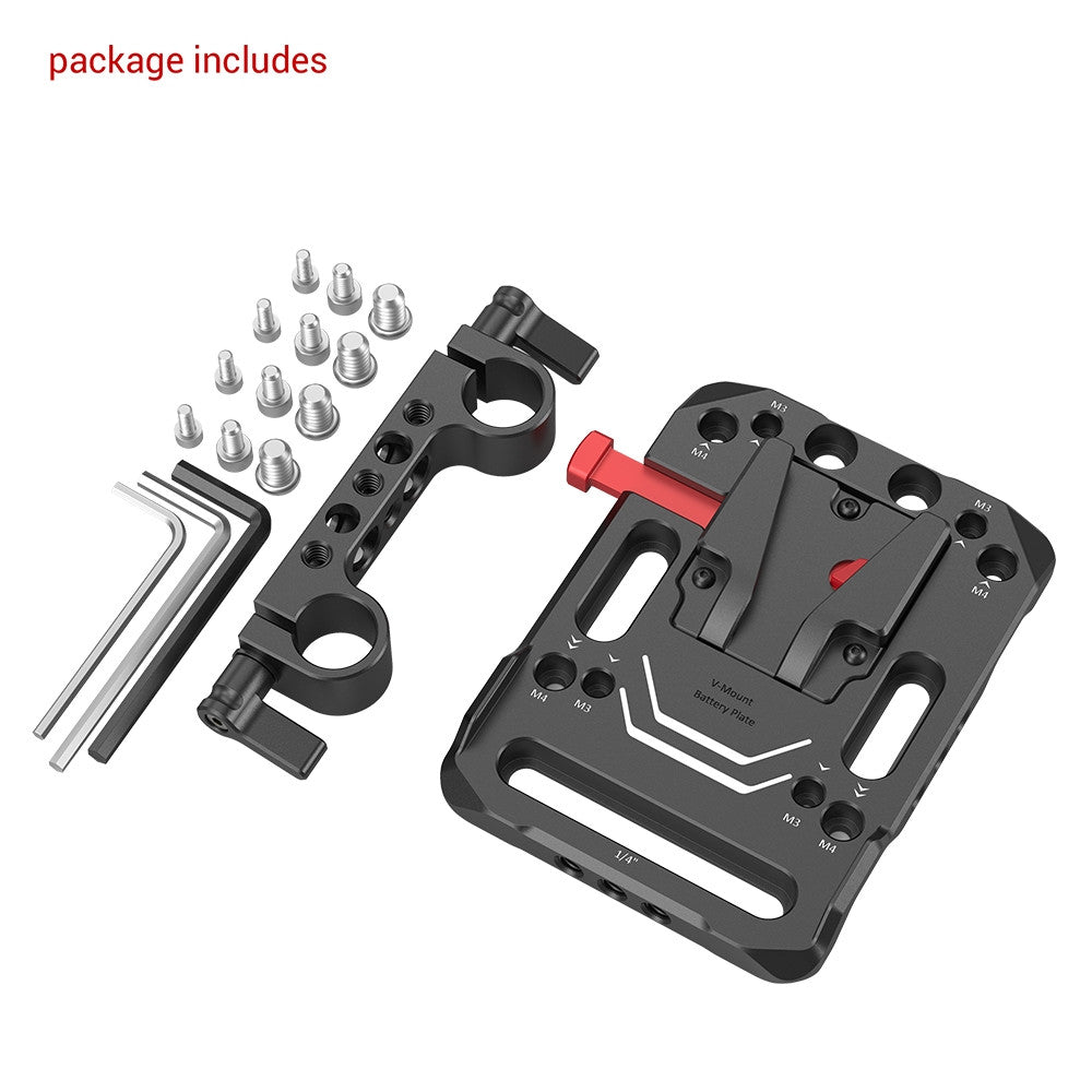 SmallRig V Mount Battery Mount Plate with Dual 15mm Rod Clamp 3016