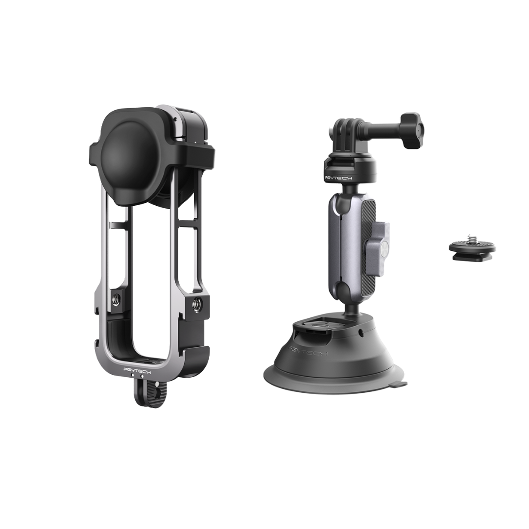 Insta360 X4 Camera Cage & CapLock Action Camera Suction Cup Mount Bundle