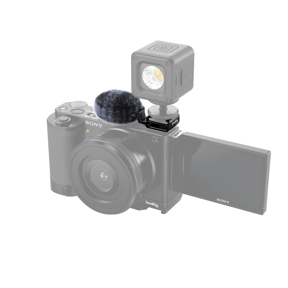 SmallRig Cold Shoe Adapter with Furry Windscreen for Sony ZV Series 3526