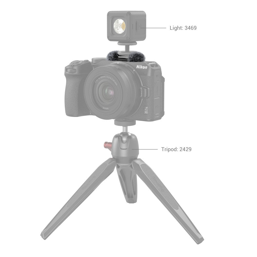 SmallRig Furry Windscreen with Cold Shoe Adapter for Nikon Z 30/ZR 3859