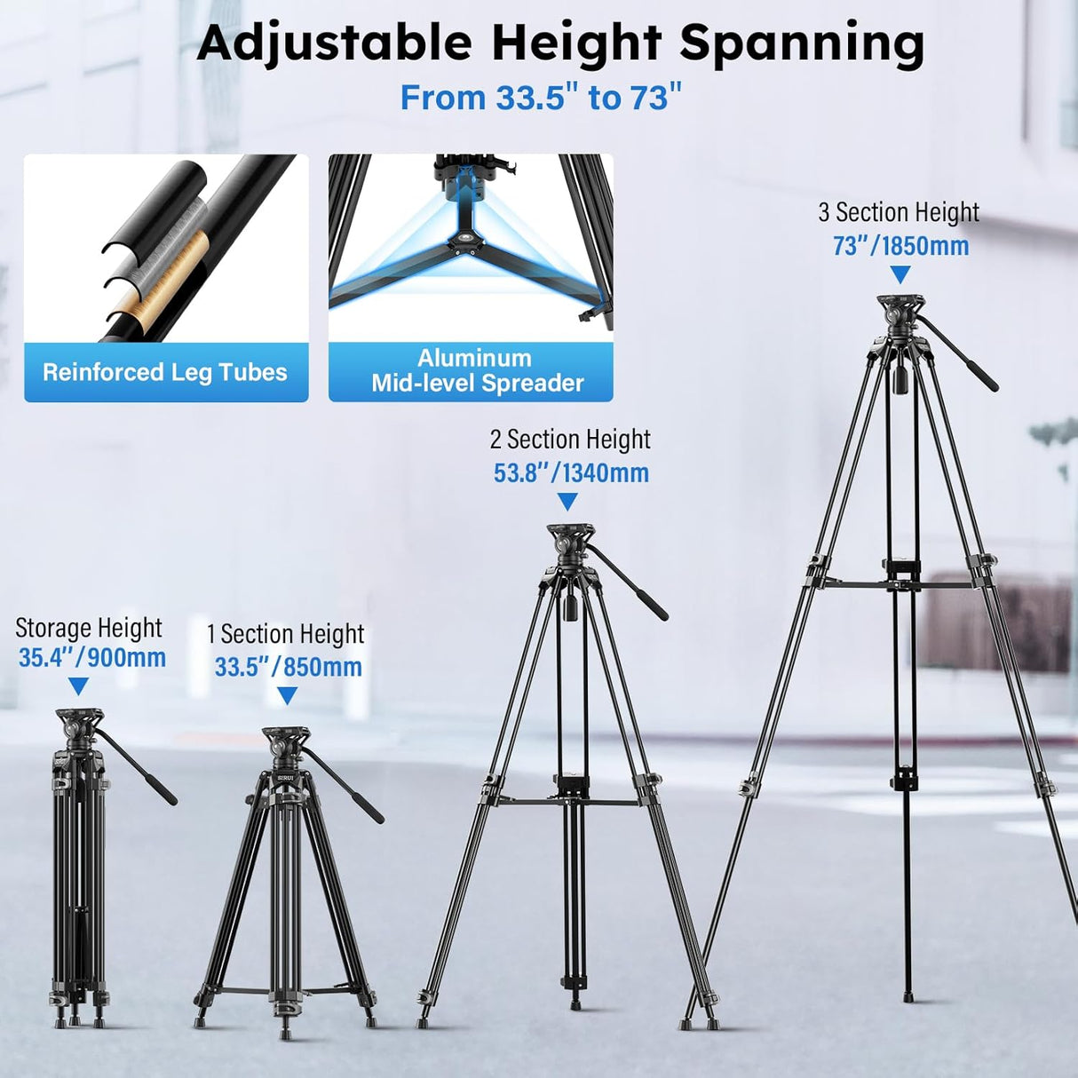 SIRUI Heavy Duty Video Tripod for Camera AVT-11
