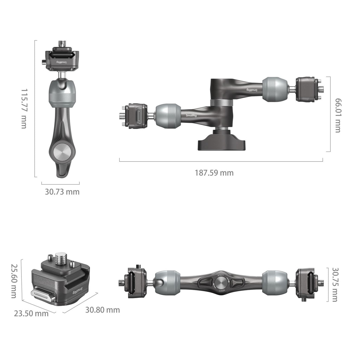 SmallRig HawkLock H21 Quick Release Rosette Magic Arm (7")