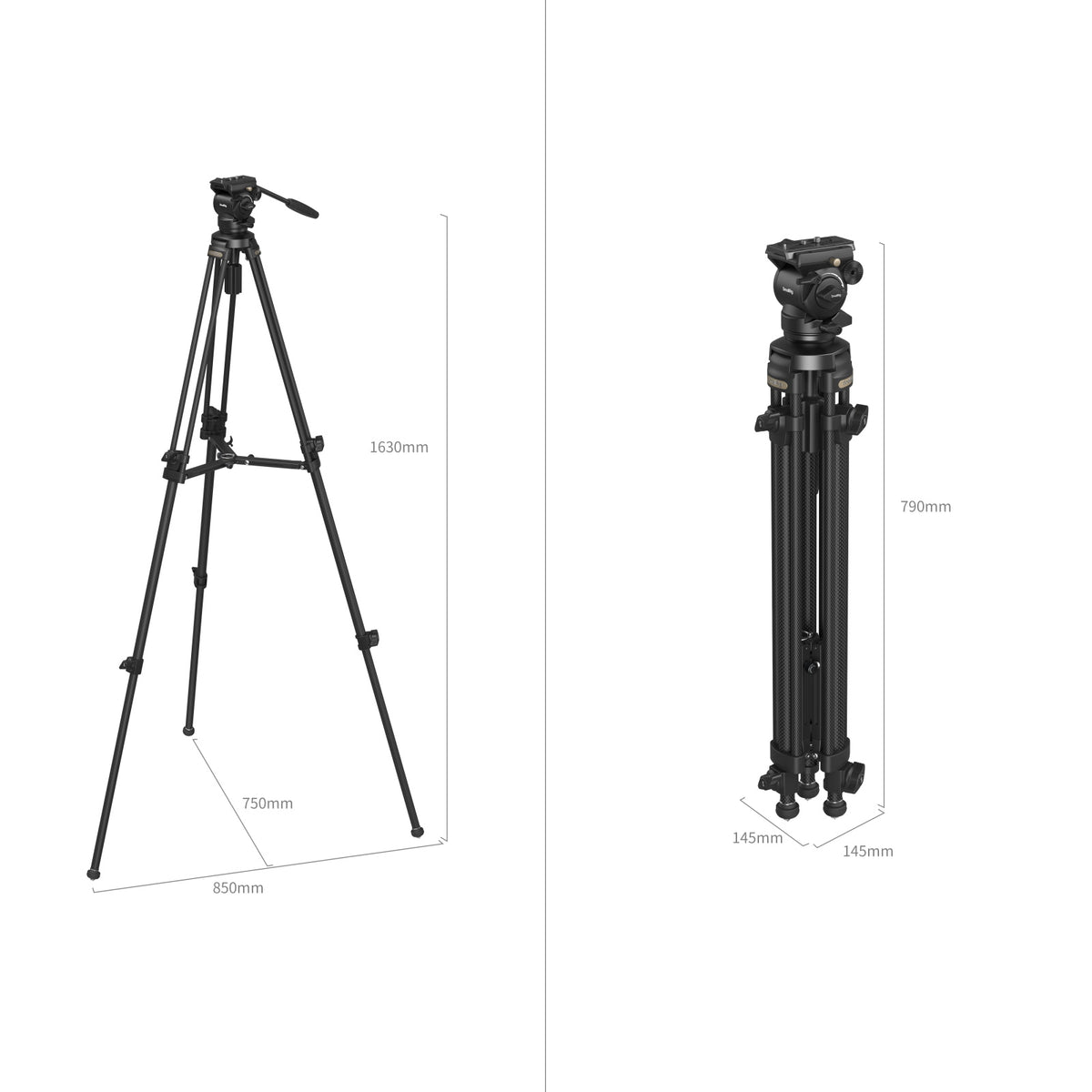 SmallRig Lightweight Video Carbon Fiber Tripod Kit AD-50