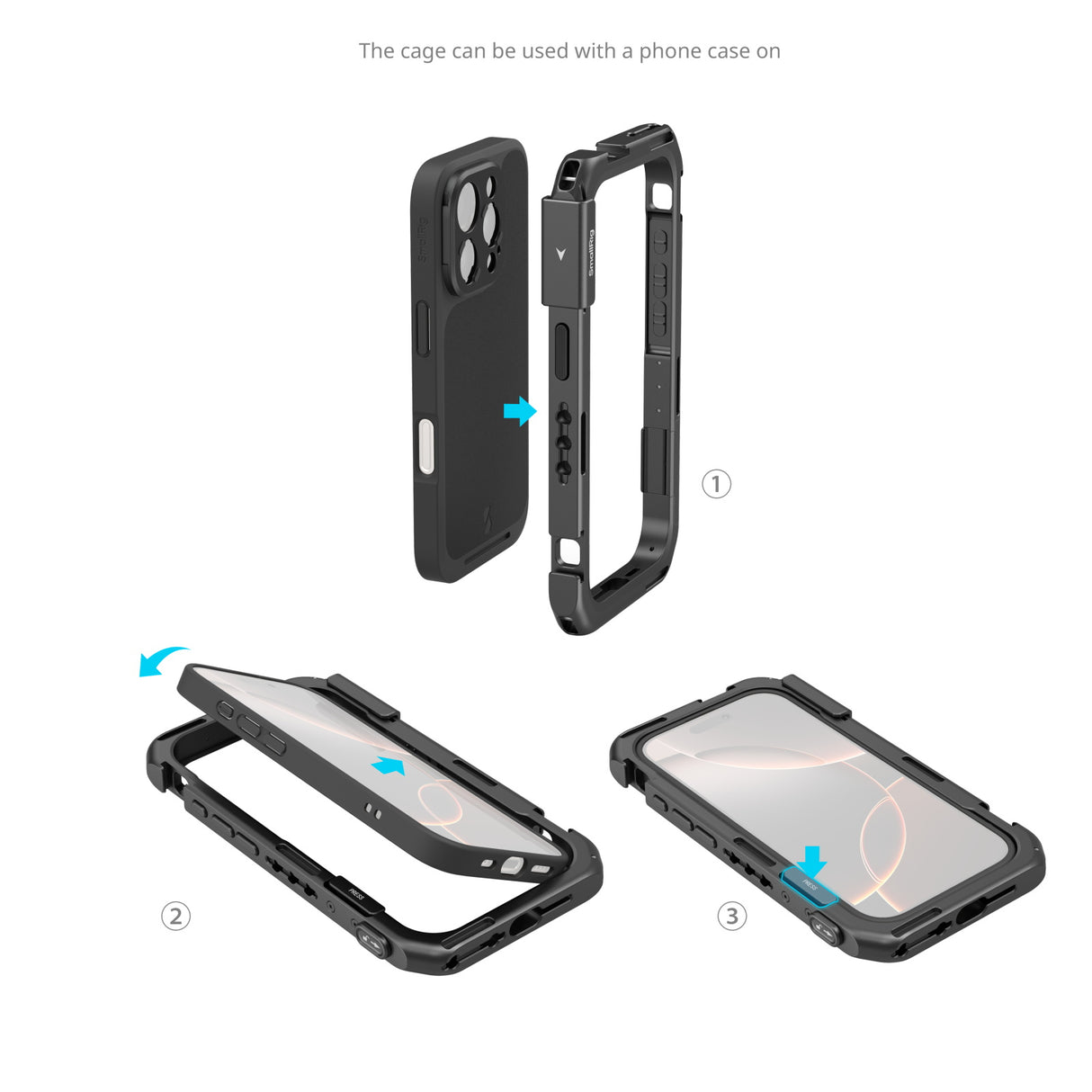 SmallRig 4827 iPhone 16 Pro Max cage, angled view