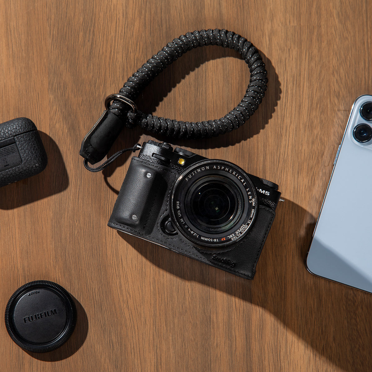 SmallRig Camera Leather Half Case Kit for FUJIFILM X-M5 (Black)