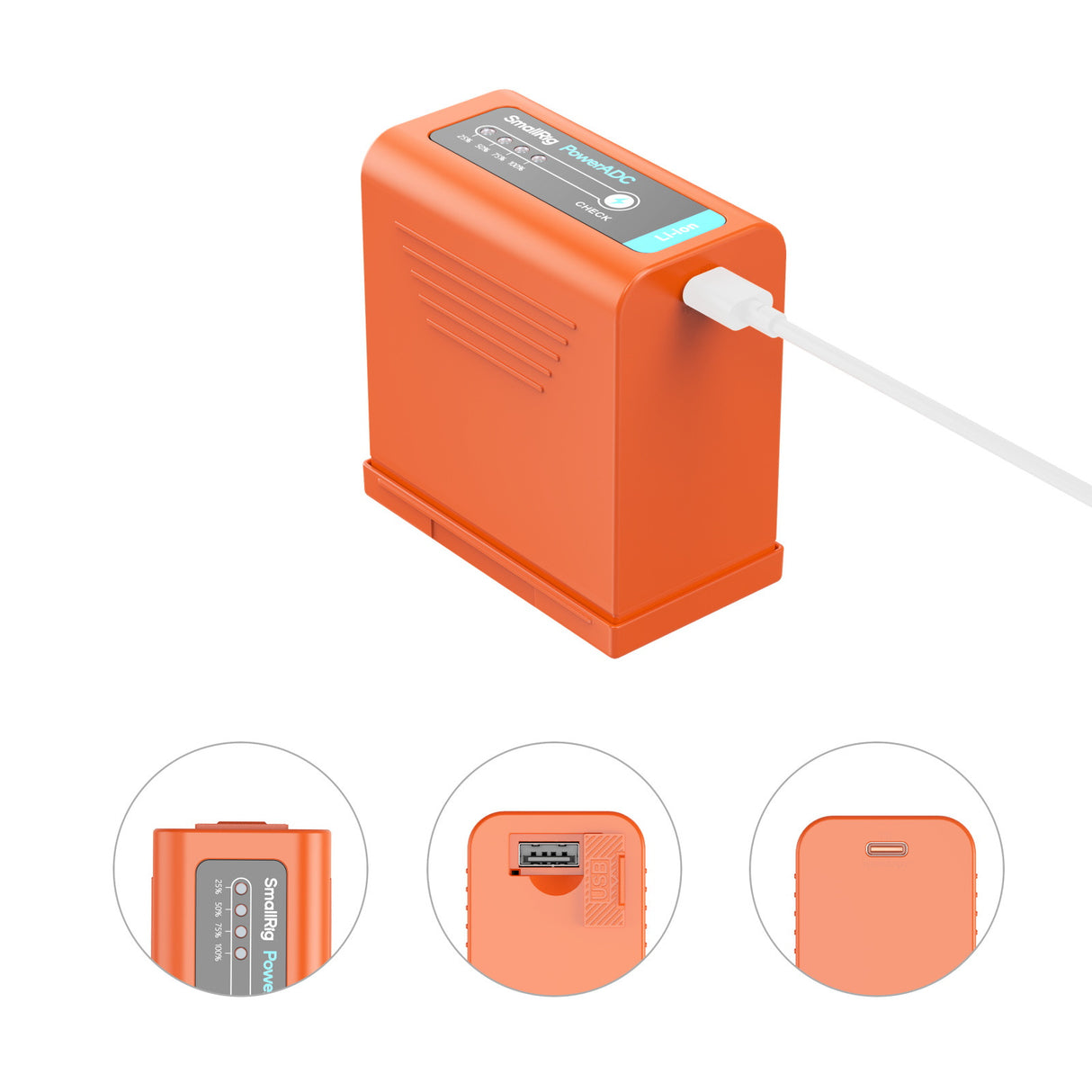 SmallRig NP-F970 USB-C Rechargeable Camera Battery (Orange) 4972