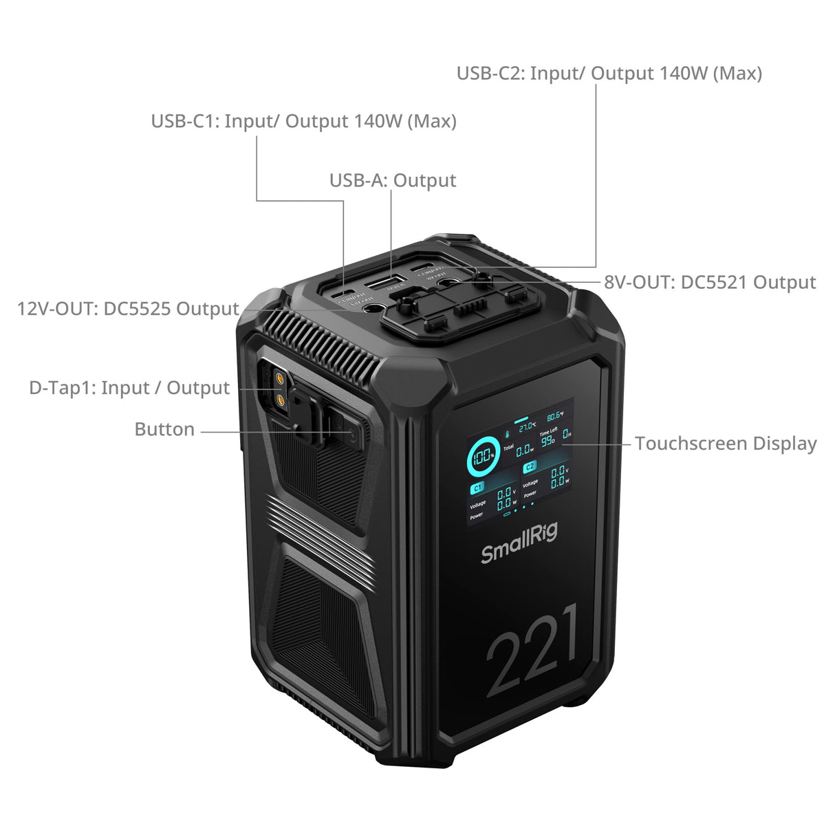 SmallRig X-Touch Smart Triple-Proof (1.5m / 4.9ft Drop-Resistant, IP54 Waterproof / Dustproof) V-Mount Battery X221 4985