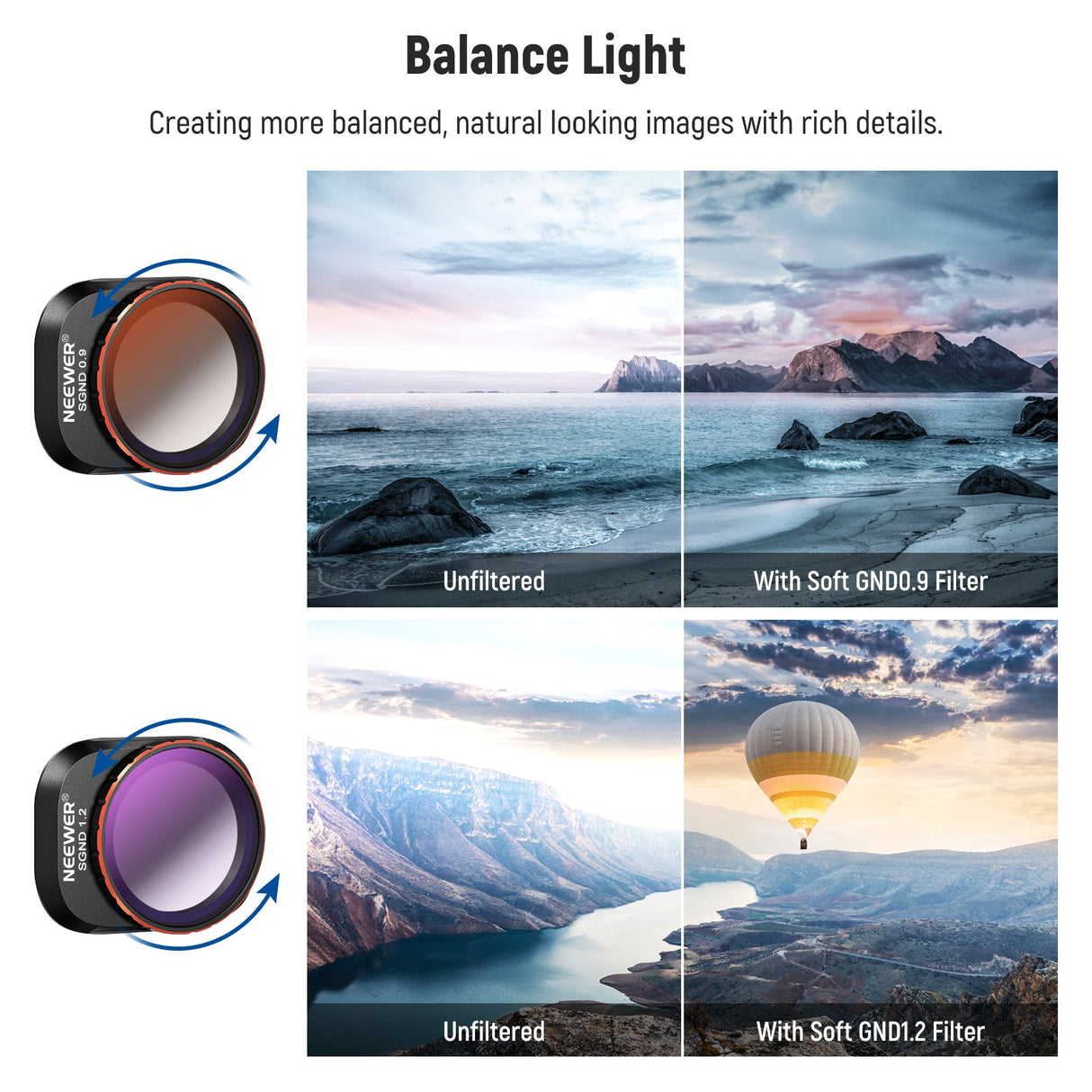 NEEWER 4 Pack ND and Effect Filter Set For DJI Mini 4 Pro