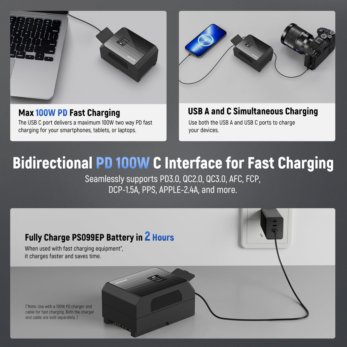 NEEWER PS099EP 6800mAh 99Wh V Mount Battery