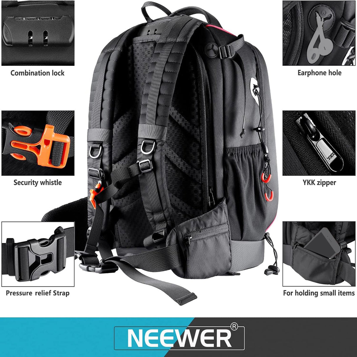 NEEWER 13.4"x10.2"x20.5" Pro Camera Backpack