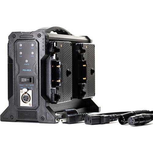 Indipro 4x Compact 95Wh Gold-Mount Li-Ion Batteries and Quad Gold-Mount Battery Charger Kit