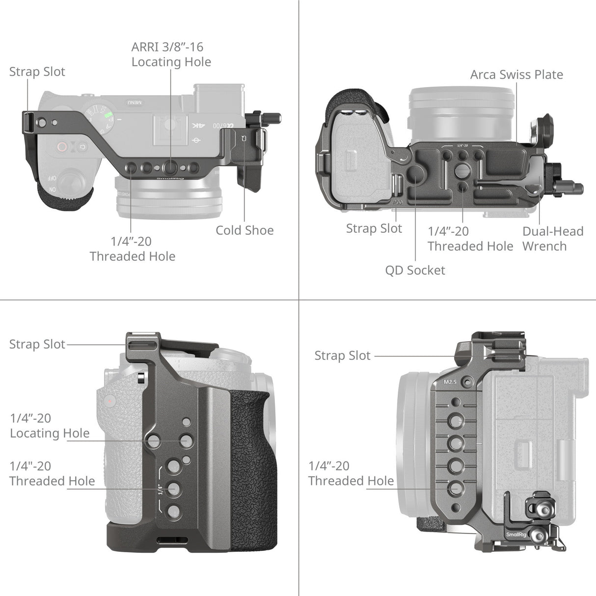 SmallRig "HawkLock" Quick Release Cage Kit for Sony Alpha 6700 5060