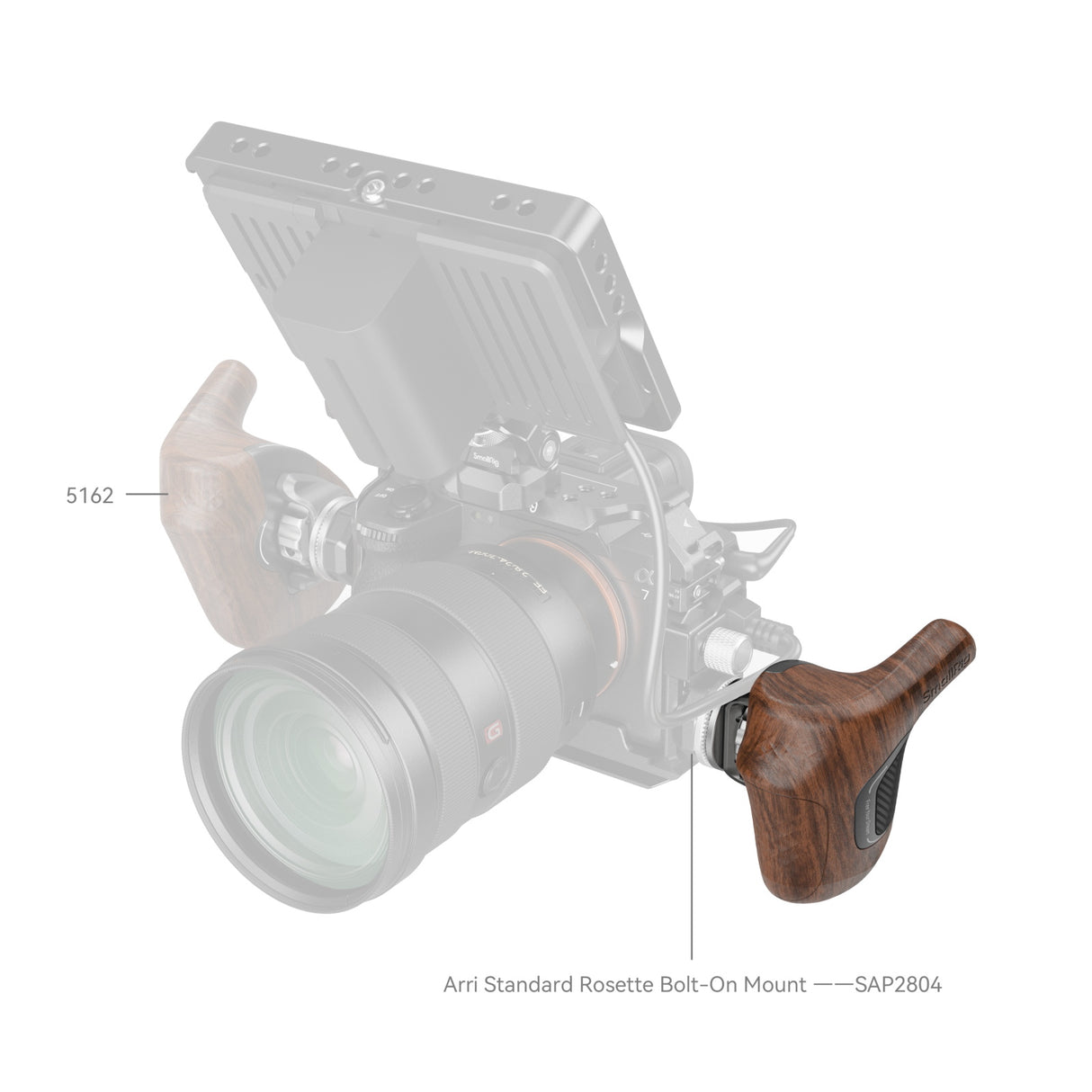SmallRig "ImageGrip" Series Wooden Handle with ARRI Rosette (Right Side)