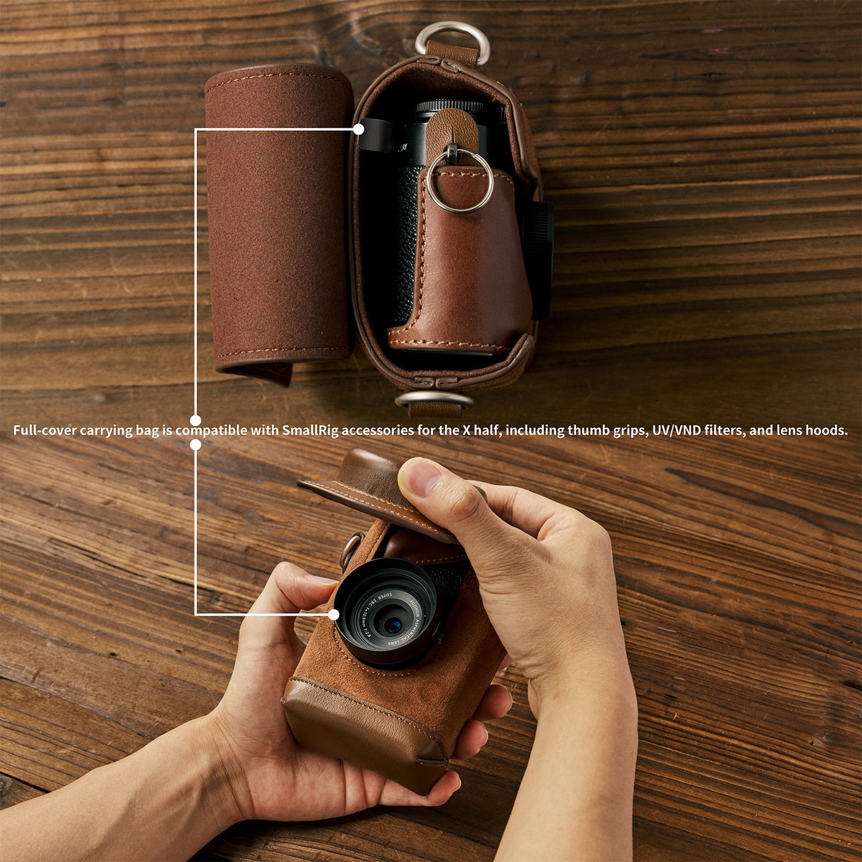 SmallRig Leather Case Kit for FUJIFILM X half (Brown)