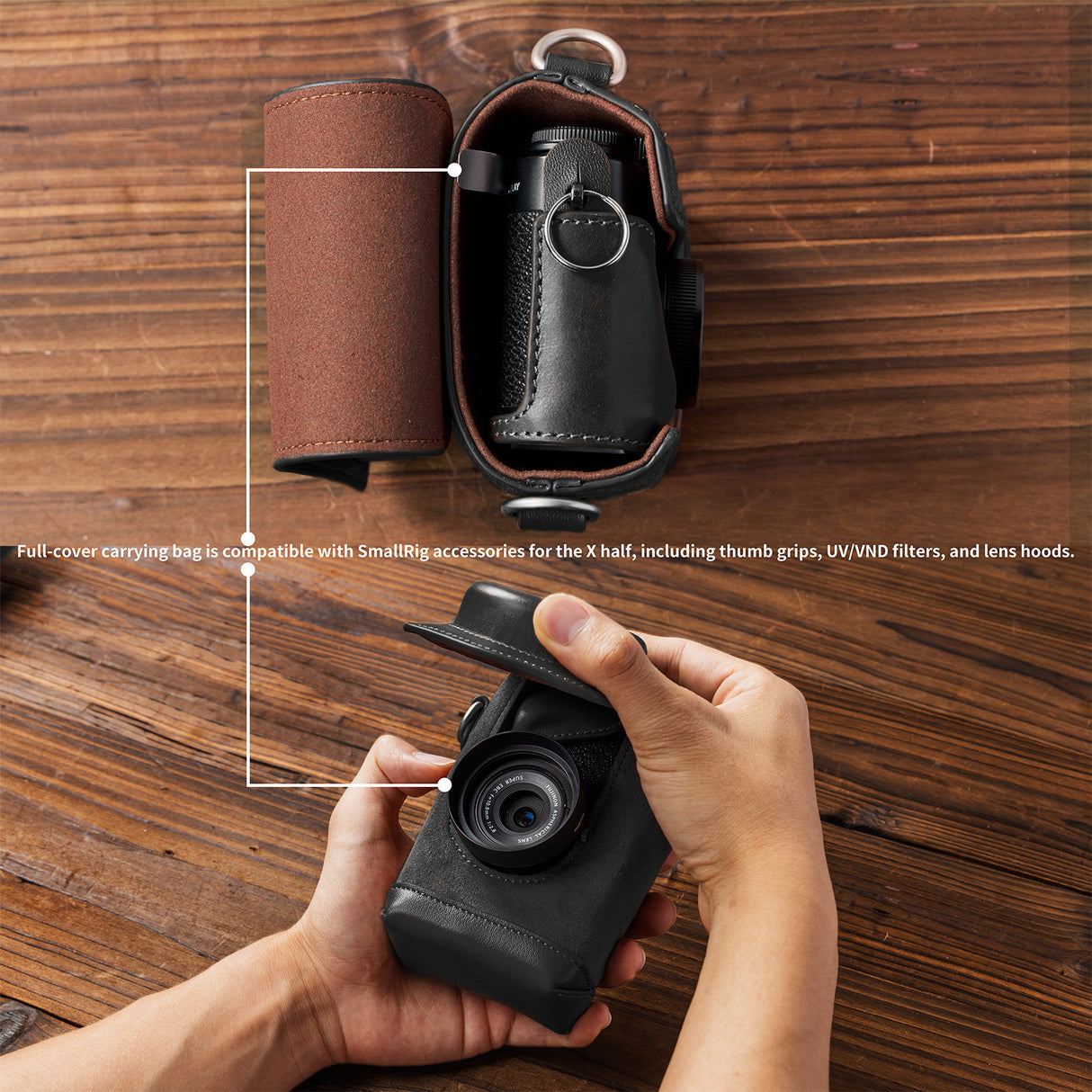 SmallRig Leather Case Kit for FUJIFILM X half (Black)