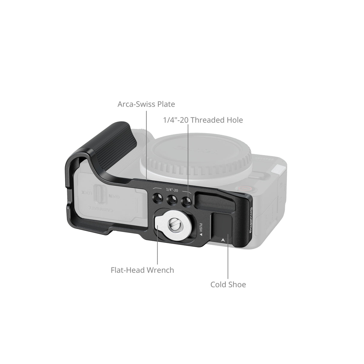 SmallRig L-Shaped Mount Plate with Handle for Canon EOS R50 V (Black)