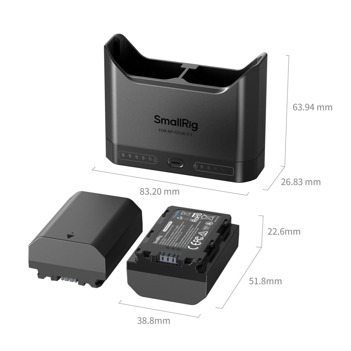 SmallRig Turbo Charging Kit for NP-FZ100 Camera Batteries