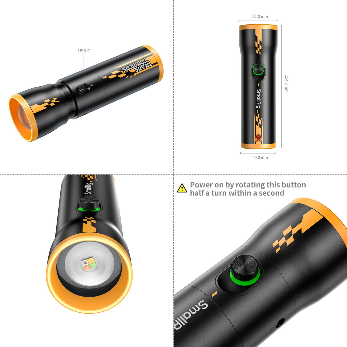 SmallRig RF 10C Portable Focusable LED Video Light (BumbleBee Edition) 5512