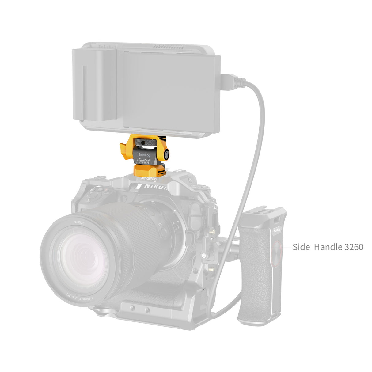 SmallRig Adjustable Monitor Support Compatible with ARRI 3/8''-16 Screws(BumbleBee Edition)5520