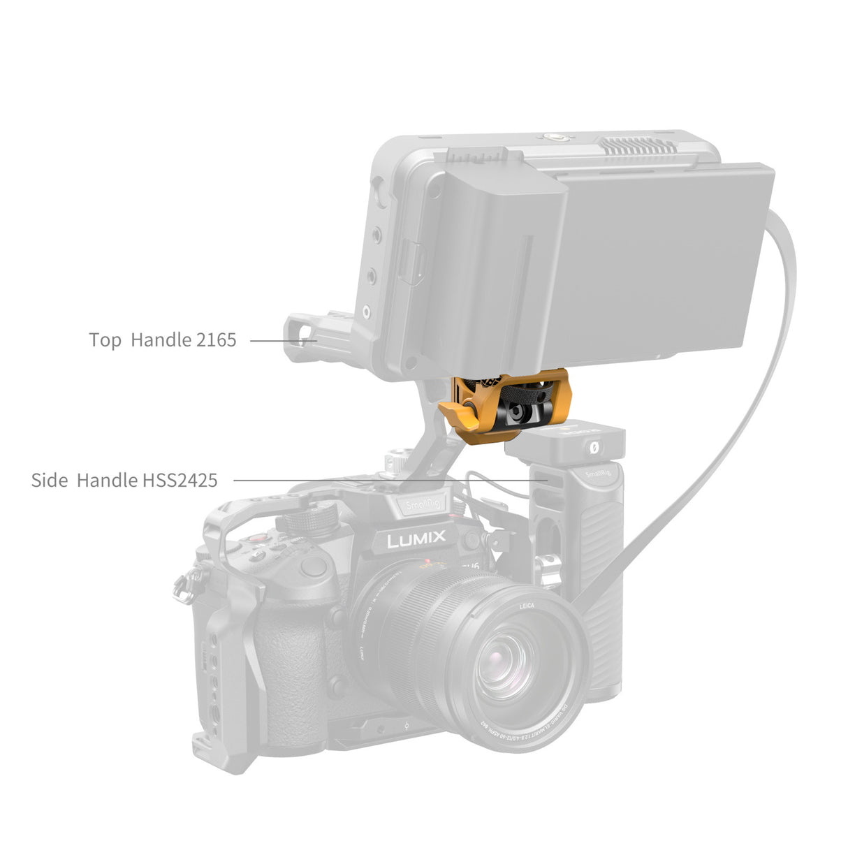 SmallRig Adjustable Monitor Support Compatible with ARRI 3/8''-16 Screws(BumbleBee Edition)5520