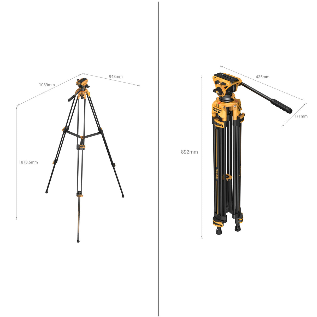 SmallRig Heavy-Duty Fluid Head Tripod AD-01(BumbleBee Edition)5523