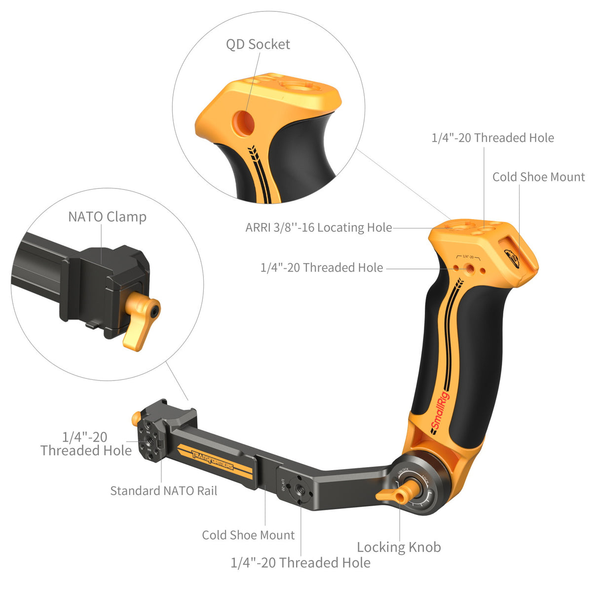 SmallRig Sling Handle for DJI RS 2 / RSC 2 / RS 3 / RS 3 Pro / RS 3 Mini / RS 4 / RS 4 Pro / RS 4 Mini / RS 5(BumbleBee Edition)5524