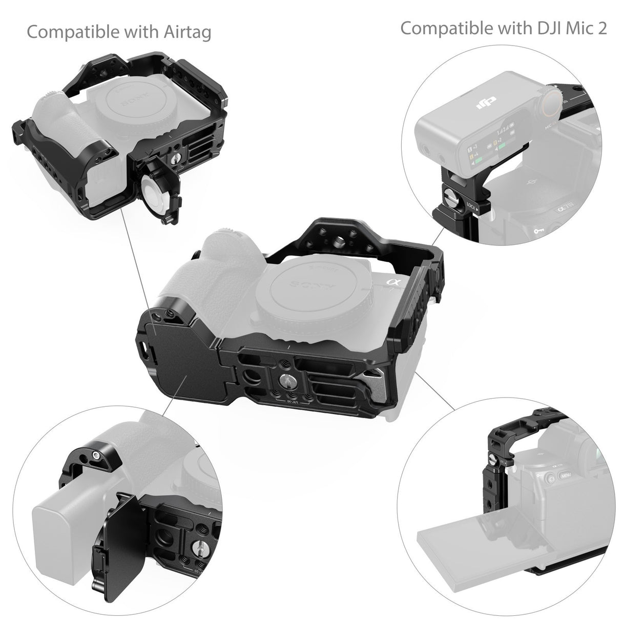 SmallRig Cage with Airtag Slot for Sony Alpha 7R V / 7 IV / 7S III / 1 / 7R IV / 7 V 5583