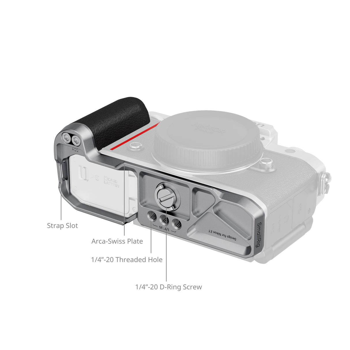 SmallRig L-Shaped Mount Plate with Silicone Handle for Nikon Z f (Silver)