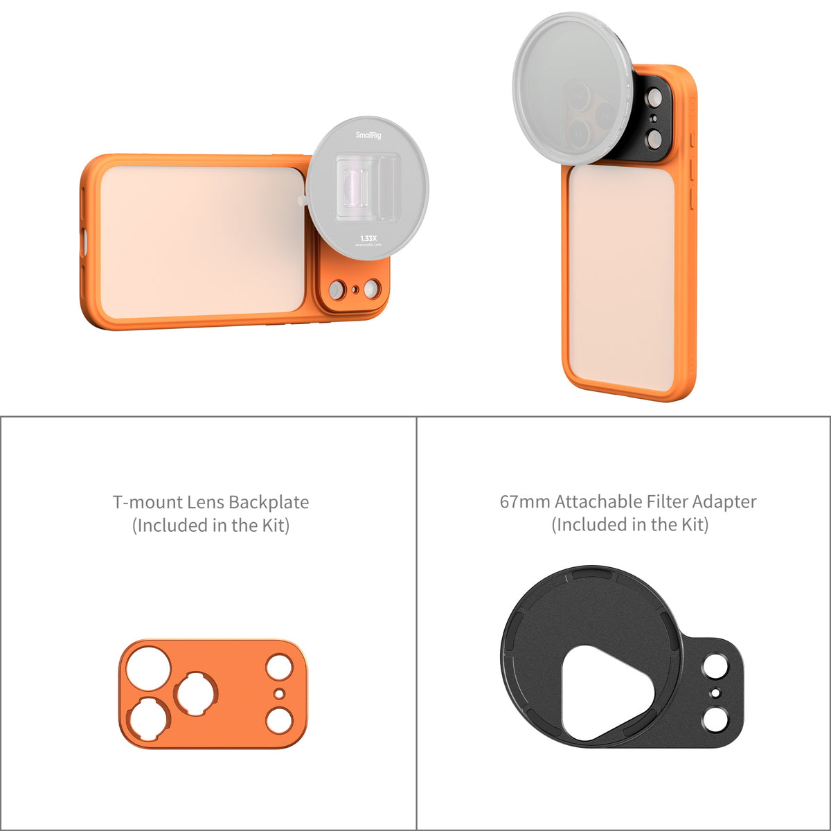 SmallRig FilMov Lightweight Photography Bumper Case for iPhone 17 Pro Max (Orange)