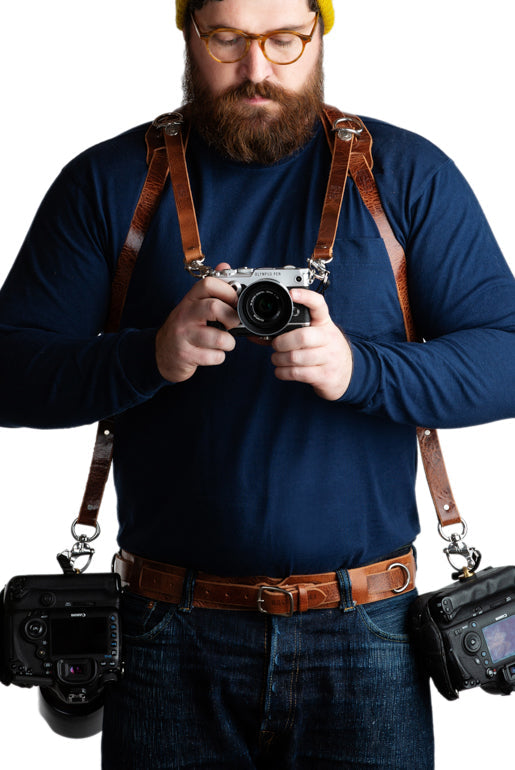 Skinny Money Maker | Thin Leather Camera Harness