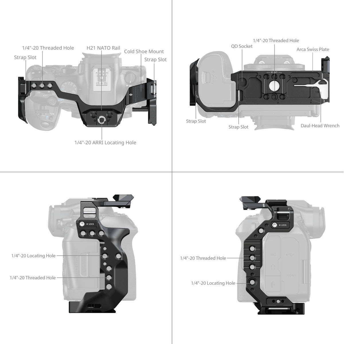 SmallRig "HawkLock" Quick Release Cage for Canon EOS R6 Mark III / R6 Mark II